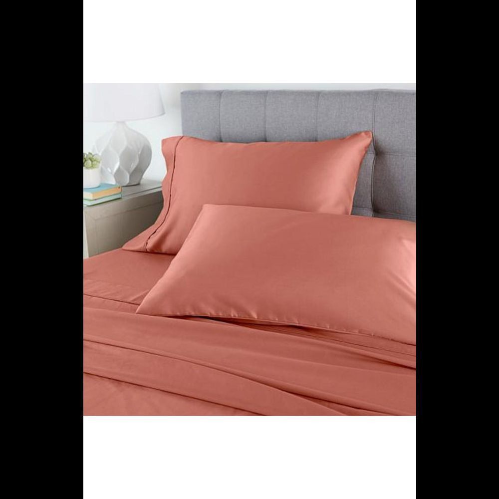 Concierge Collection 400TC Cotton 4pc Sheet Set Coral/Coral Haze